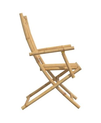 Garden Chair Set of 2 Natural Bamboo Bamboo Medium Foldable