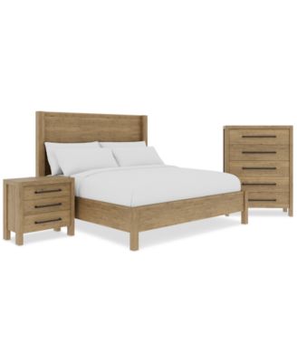 Davie 3-Pc. Queen Set (Panel Bed, Chest & 3-Drawer Nightstand)