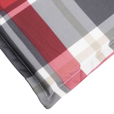 Sun Lounger Cushion Red Check Pattern 78.7"x23.6"x1.2" Oxford Fabric