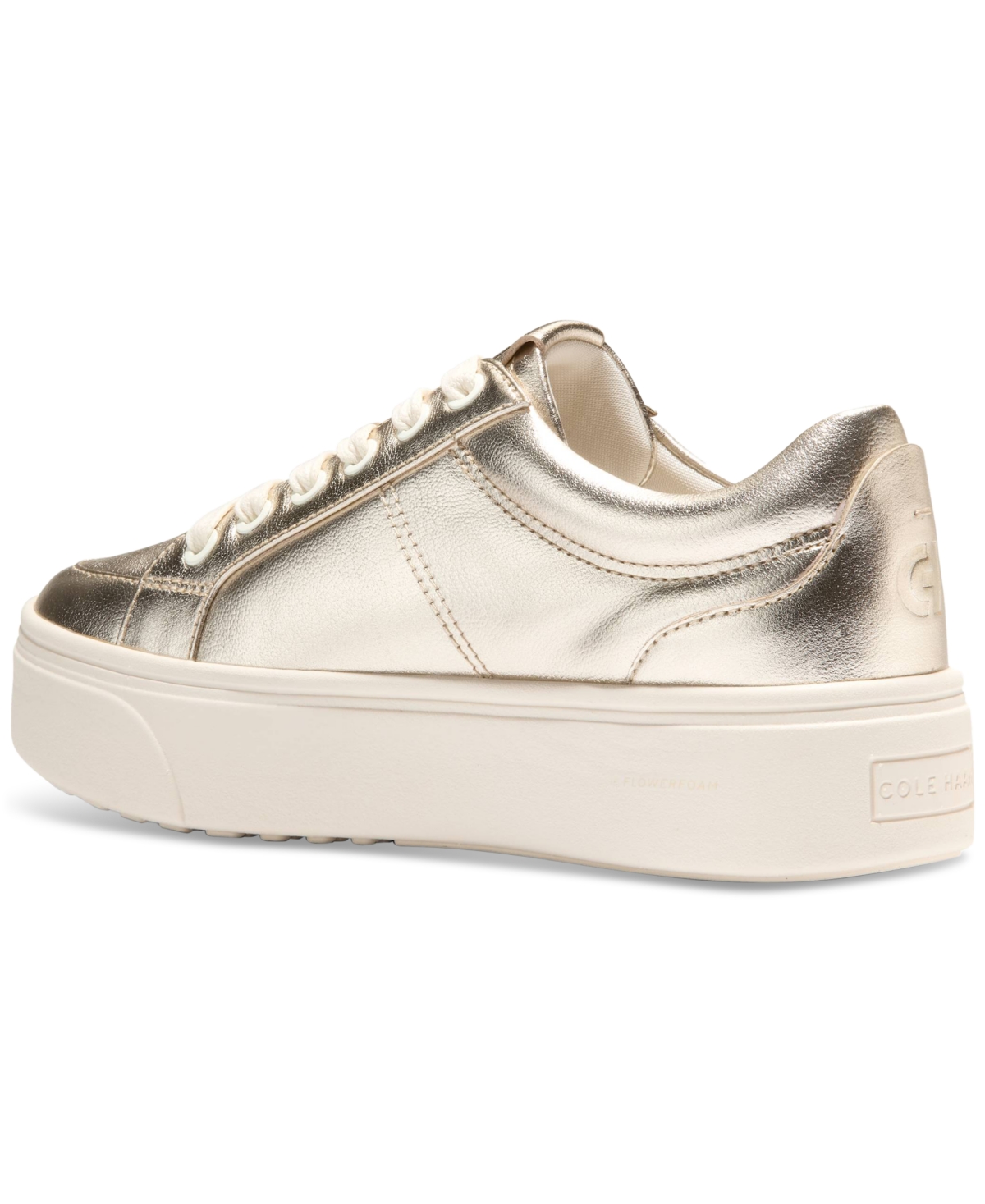 Shop Cole Haan Women's Grandpro Max Platform Sneakers In Soft Gold Metallic,ivory