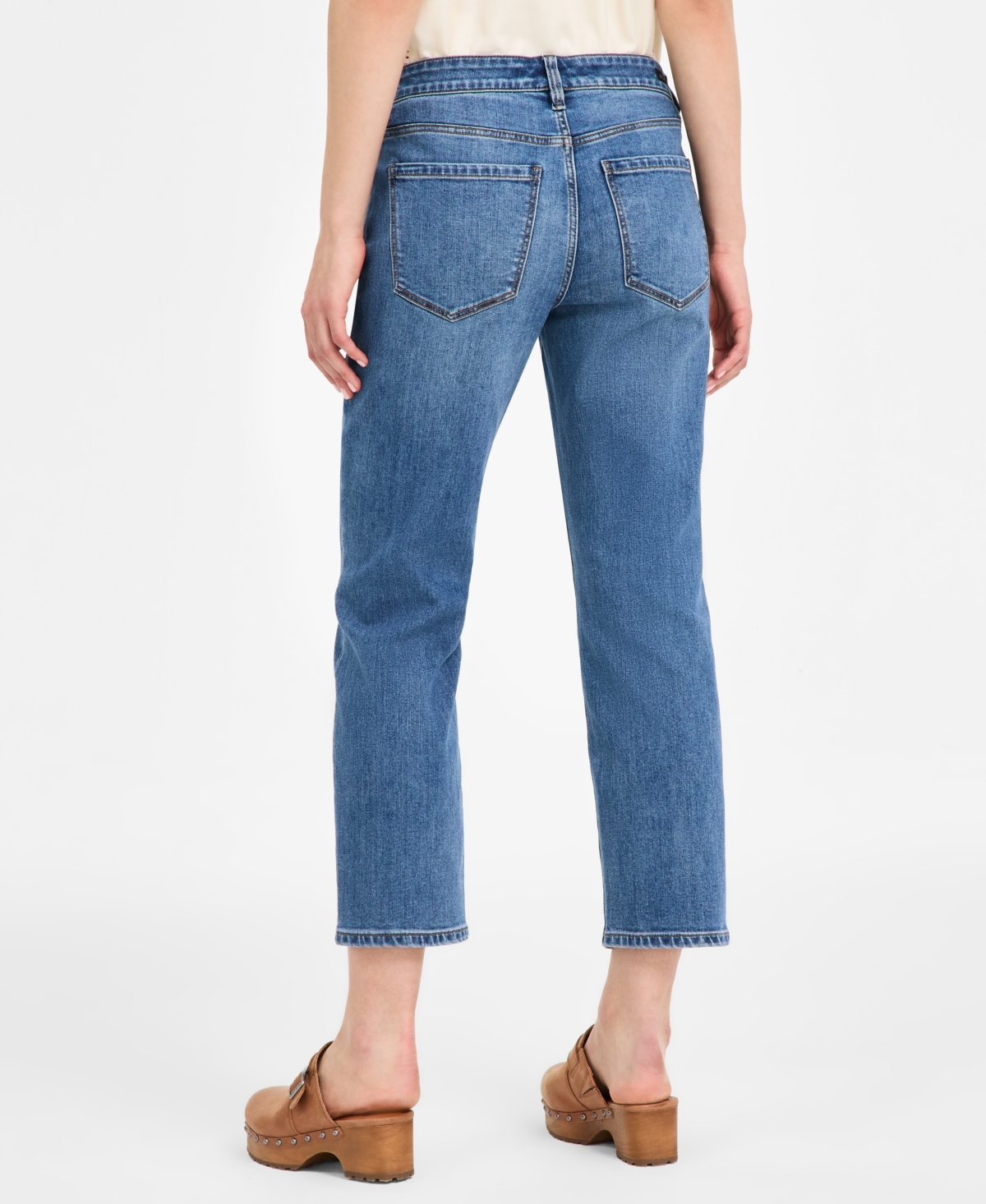 Shop Liverpool Los Angeles Women's Kennedy Cropped Straight-leg Denim Jeans In Temecula