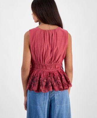 Women's Sleeveless Ruched Side-Tie Top