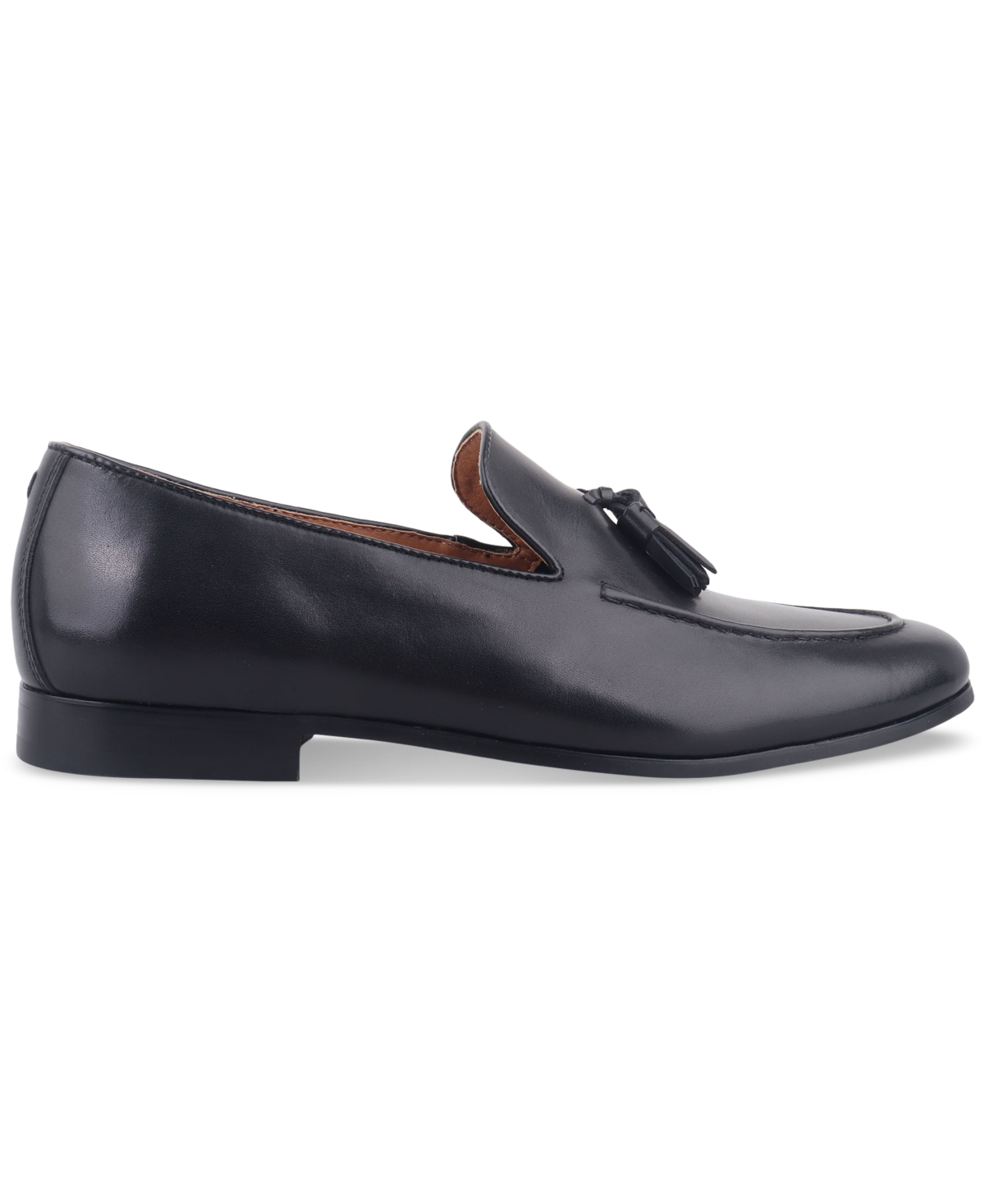 Bar Iii Men's Benjiee Leather Slip-on Tassel Loafers, Exclusively At Macy's In Black Leather