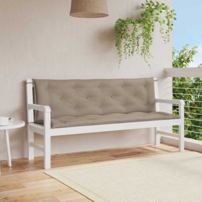 Garden Bench Cushion Taupe 59.1"x(19.7"+19.7")x2.8" Oxford Fabric