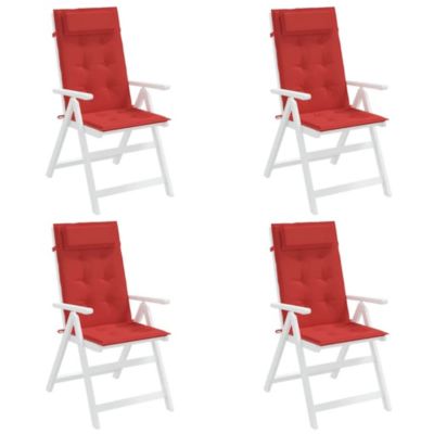 Highback Chair Cushions 4 pcs Red Oxford Fabric