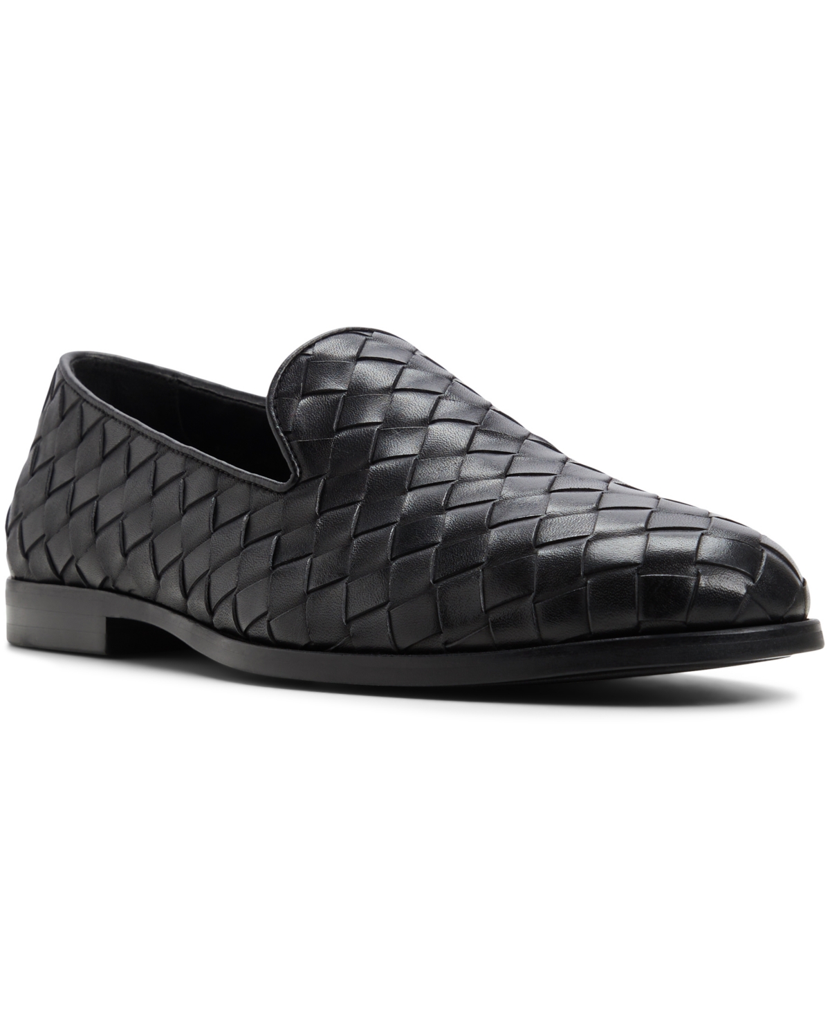 Shop Aldo Men's Casino Leather Loafer In Woven Black