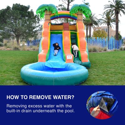 HeroKiddo 13  Summer Breeze Commercial Grade Water Slide with Pool for Kids and Adults (with Blower), Wet Dry Use, Outdoor Indoor, Birthday Party, Rental Quality