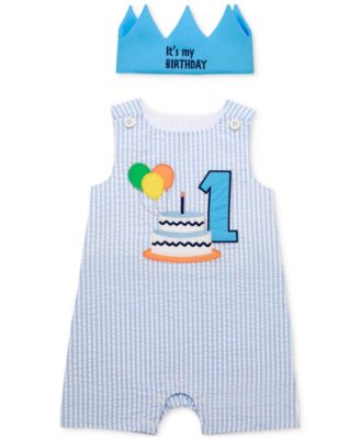Baby Starters - Baby Boys 2-Pc. Shortall & Crown 1st Birthday Set