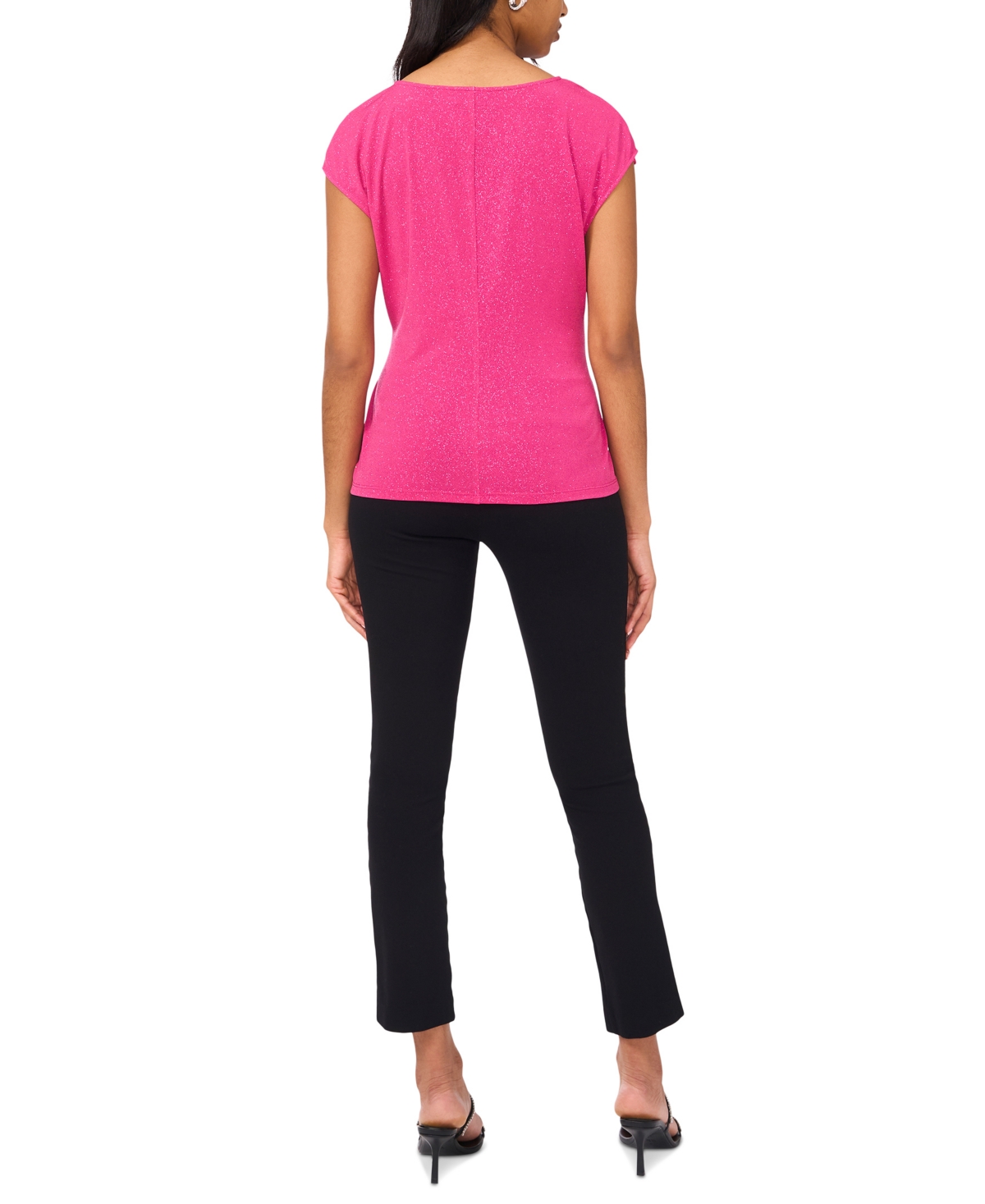 Msk Women's Ruched-front Dolman-sleeve Top In Fuchsia