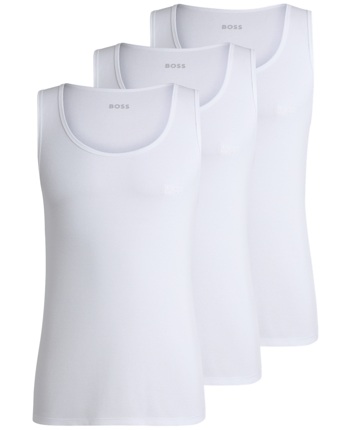 Hugo Boss Three-piece Round Neck Vest In White