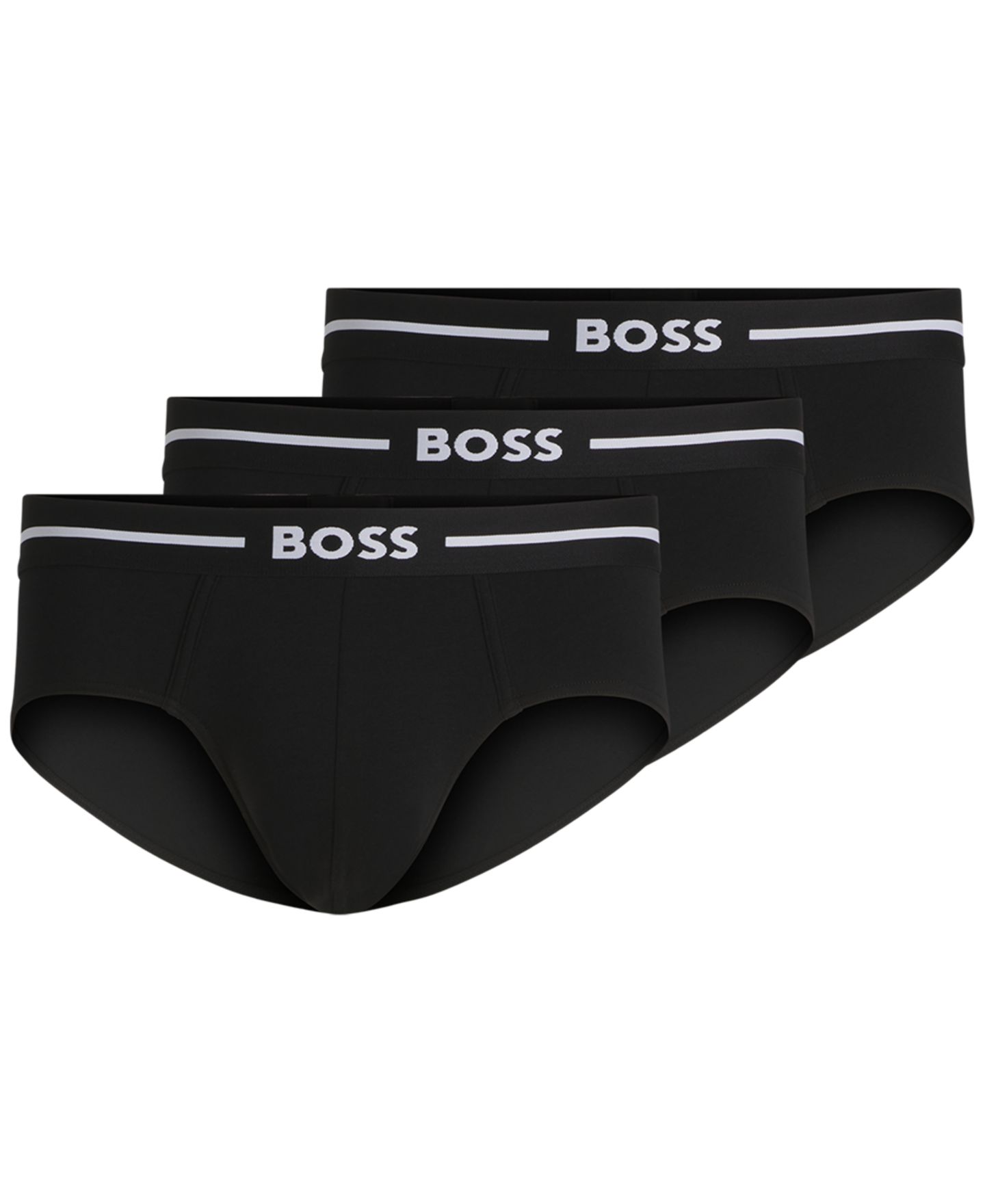 Трусы-брифы Hip для мужчин, с логотипом — Hugo Boss, цвет: Чёрный — фото 1