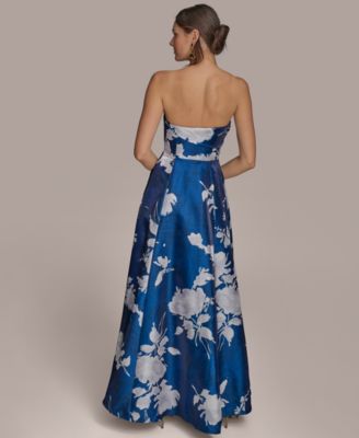 Women's Strapless Floral-Print Gown