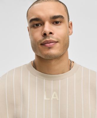 Mode of One Men's Oversized-Fit Pinstripe Sweatshirt, Exclusively at Macy's 
