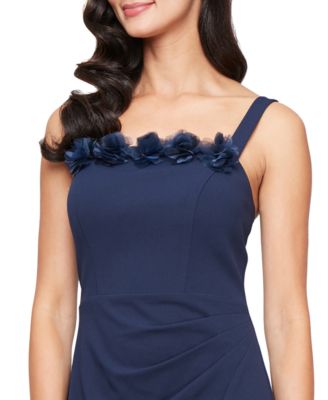 Petite Flower-Trim Sleeveless Gown & Jacket Set