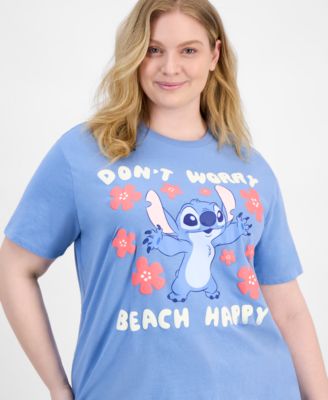 Trendy Plus Size Stitch Beach Happy Graphic T-Shirt