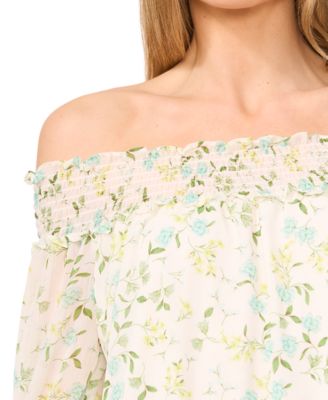 Women's Ruffle-Cuff Off-the-Shoulder Blouse