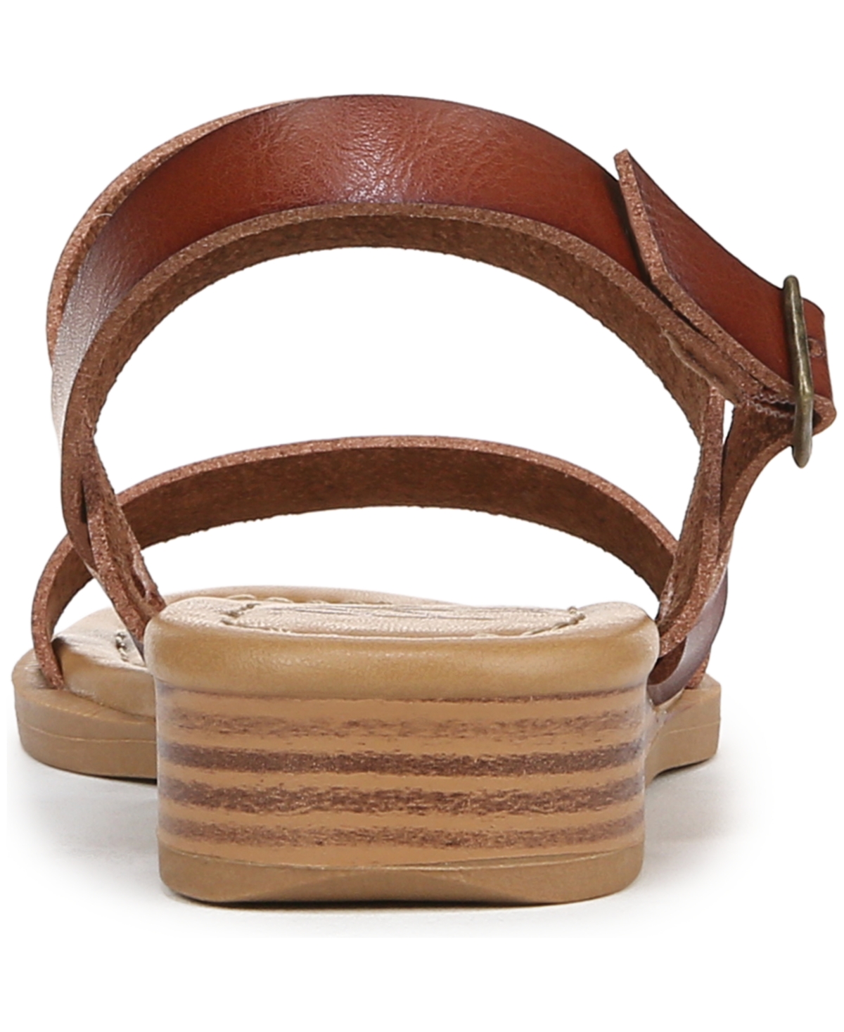 Shop Blowfish Malibu Women's Arcadia Low Wedge Slingback Sandals In Scotch Brown Faux Leather