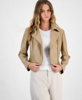 GUESS - Women's Clemence Faux-Leather Moto Jacket