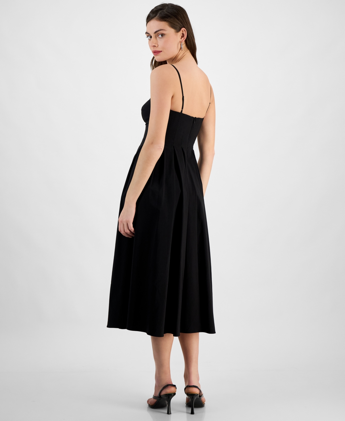 Guess Women's Bria Sweetheart Empire-waist Midi Dress In Jet Black A996