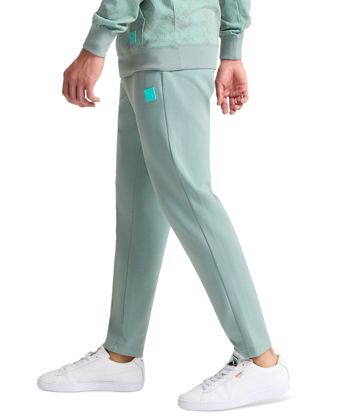 Puma Men's Essential Logomania Pants In Green Moon