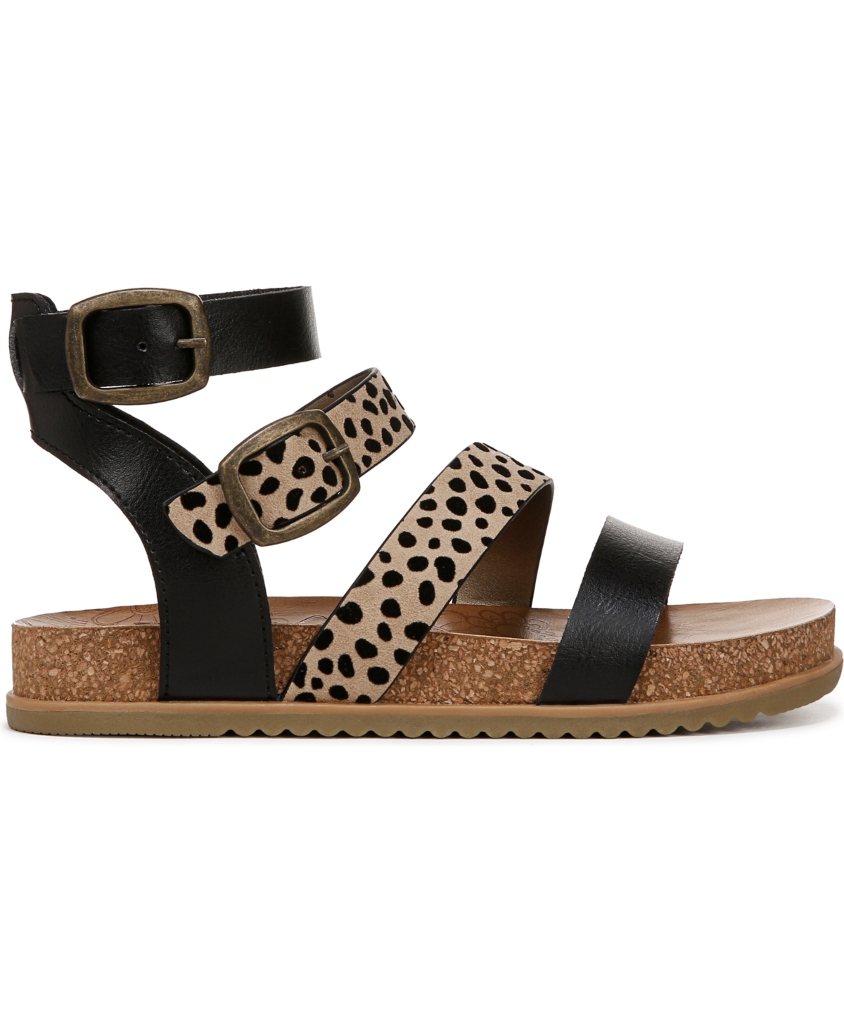 Shop Blowfish Malibu Women's Fancy Strappy Platform Sandals In Black,leopard Faux Leather