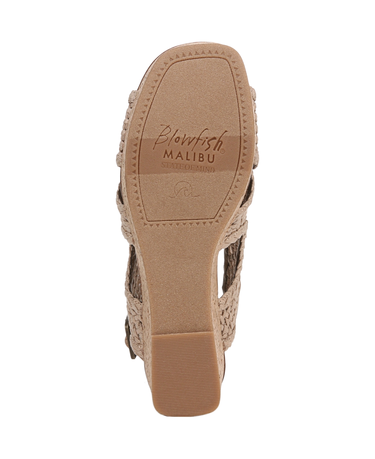 Blowfish Malibu Women's Andrea Square Peep Toe Slingback Wedge Sandals In Gold Metallic Fabric