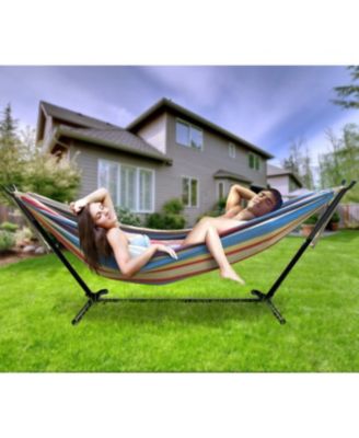 Double Hammock With Steel Stand - Portable Carrying Case Included