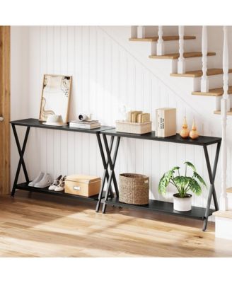 Side Table, 41.3" Narrow Console Table, Entryway Table with Metal Frame, Sofa Table, Hallway Table, Display Table for Living Room, Foyer, Bedroom