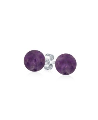 6MM Natural Multi Stone Stud Earrings Sterling Silver