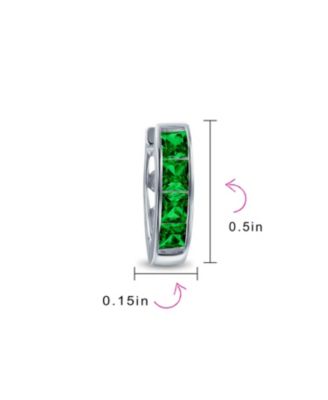 Small CZ Hoop Earrings in Gold-Plated Sterling Silver Multi-Color Options