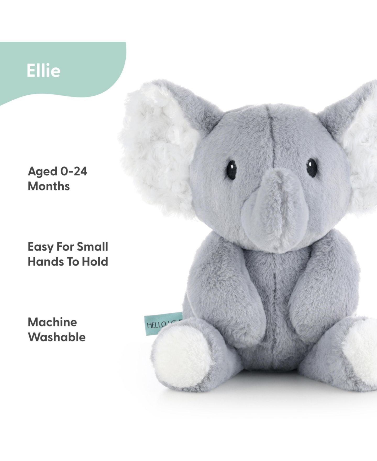 Детская мягкая игрушка The Peanutshell Elephant, 10" Baby Stuffed Animal Plush Toy — фото 2