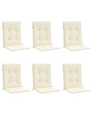 Garden Lowback Chair Cushions 6 pcs Cream 39.4"x19.7"x1.2" Oxford Fabric