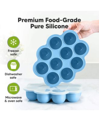 Prep Silicone Baby Food Freezer Tray with Clip-on Lid, 2oz x 10 Silicone Freezer Molds, BPA-Free Baby Food Storage