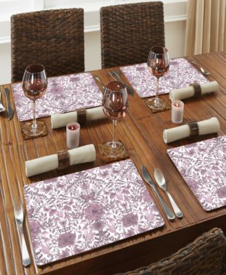 Midnight Mauve Hardboard Cork Placemats, Set of 4