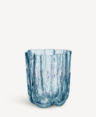 4.8" Circular Crystal Glass Crackle Vase