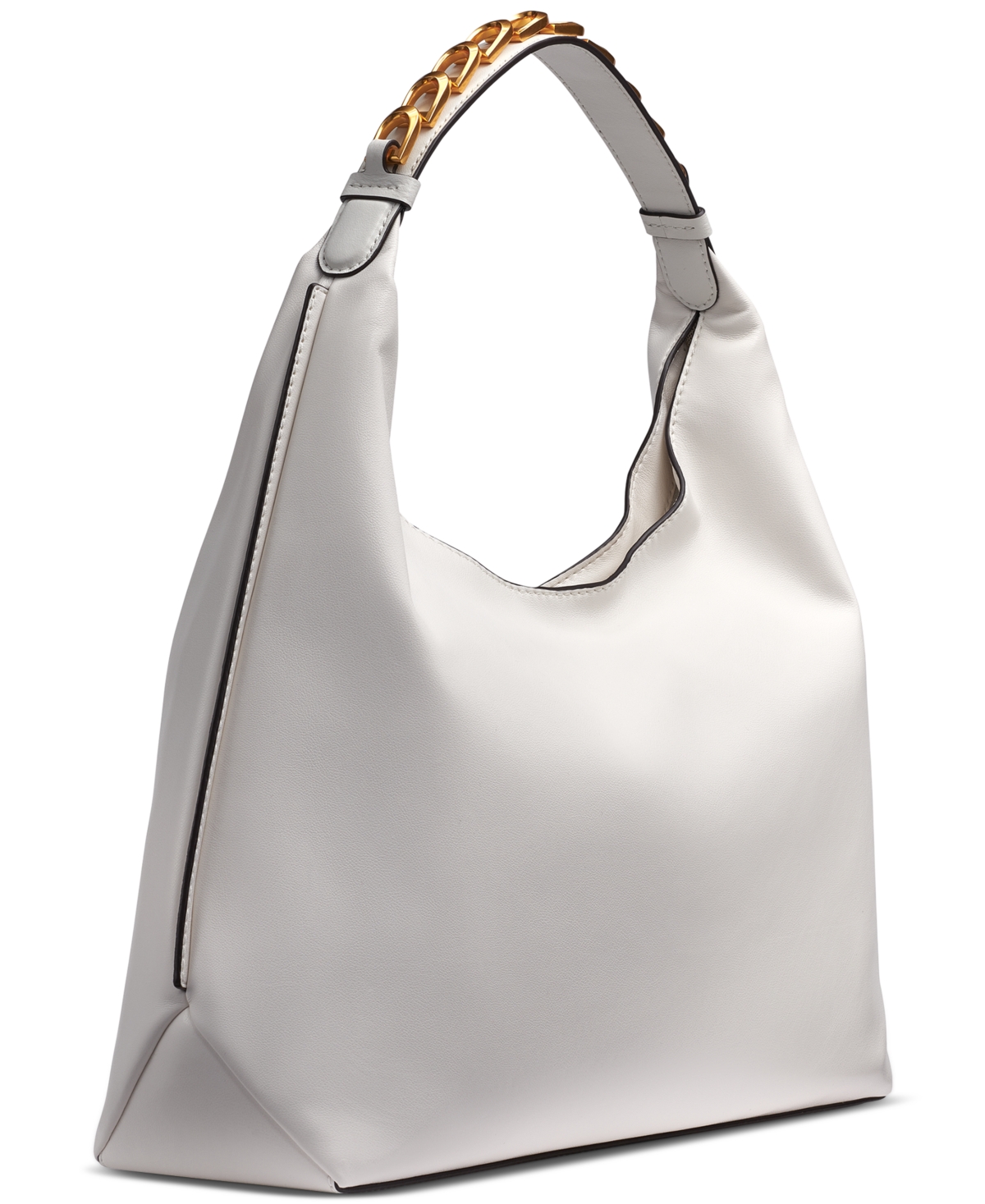 Donna Karan Bellmore Bezeled Hobo In Brillant White