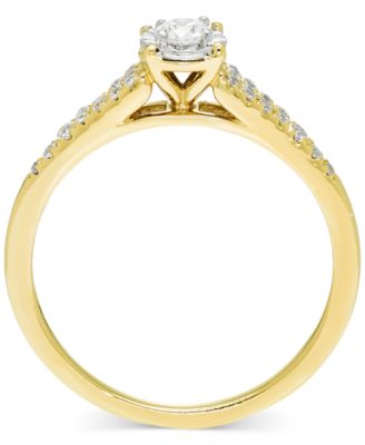 Diamond Pav&eacute; Tapered Engagement Ring (1/4 ct. t.w.) in 14k Gold