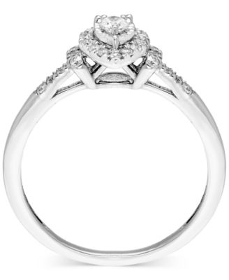 Diamond Pear-Shaped Halo Engagement Ring (1/4 ct. t.w.) in 14k White Gold