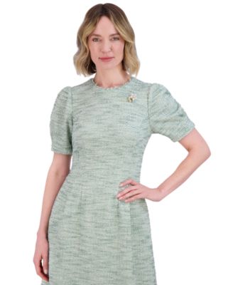 jessica howard petite dresses Womens Dress,Blue Multi, 4P at Amazon Women's Clothing store Partially lined Jessica Howard Petite Tweed Puffed-Sleeve
