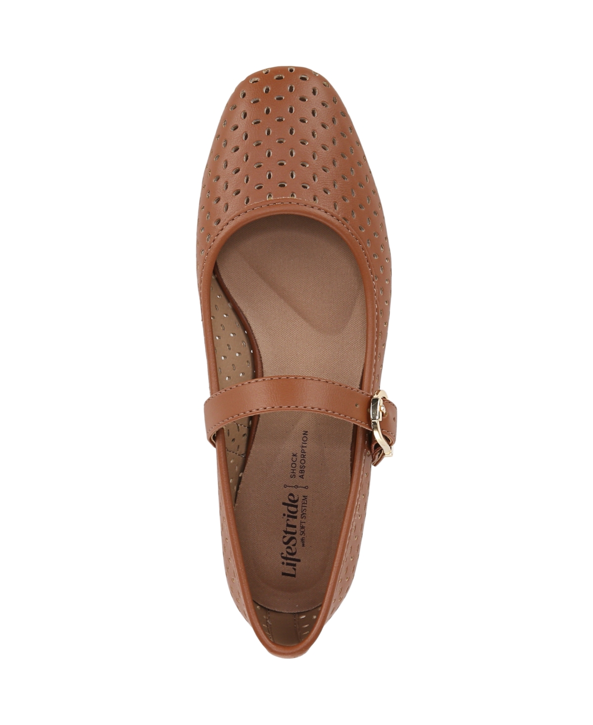 Shop Lifestride Women's Cameo Mary Jane 3 Ballet Flats In Tan Faux Leather