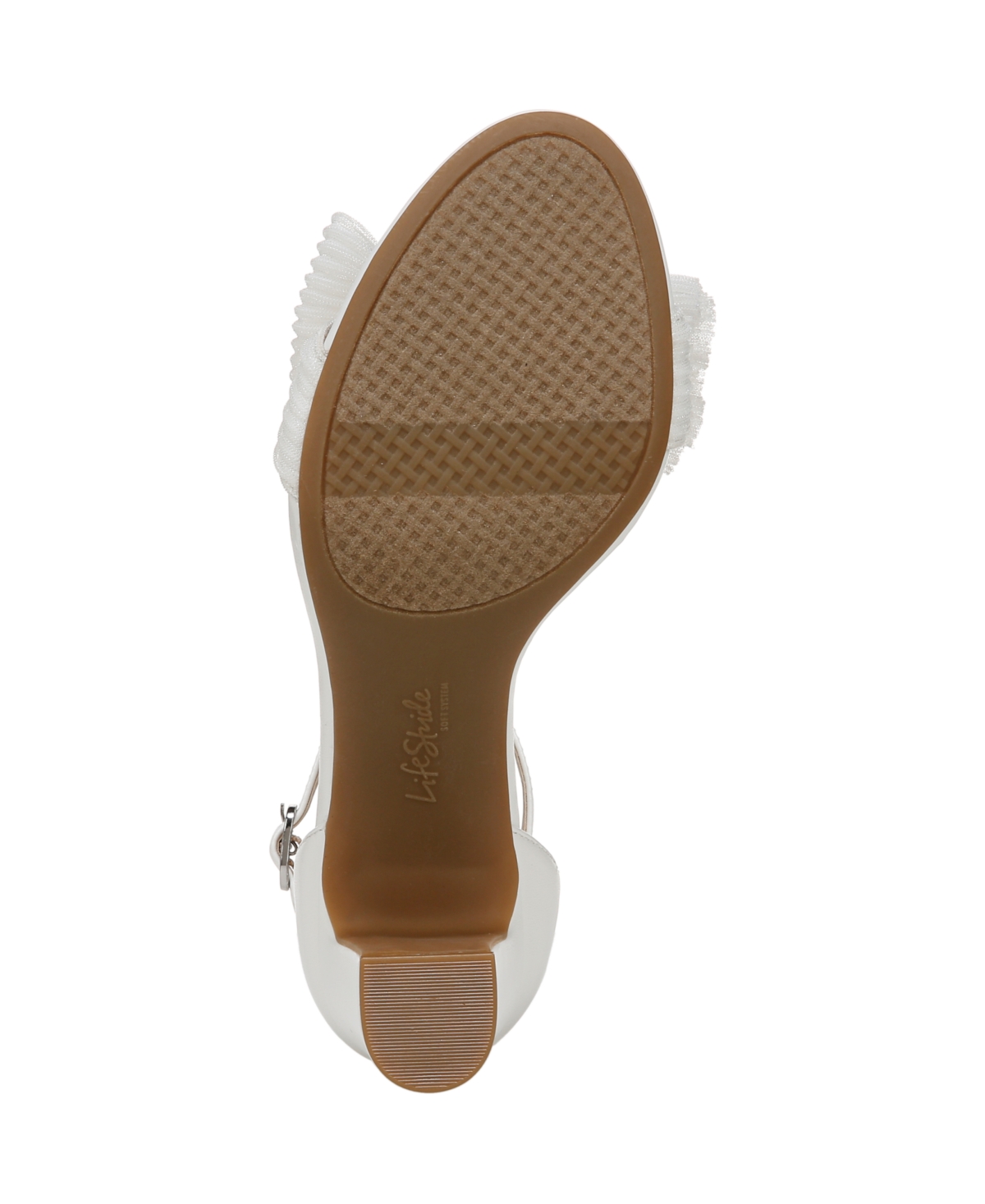 LIFESTRIDE WOMEN'S FLORENCE-BOW TWO PIECE BLOCK HEEL ANKLE STRAP SANDALS 