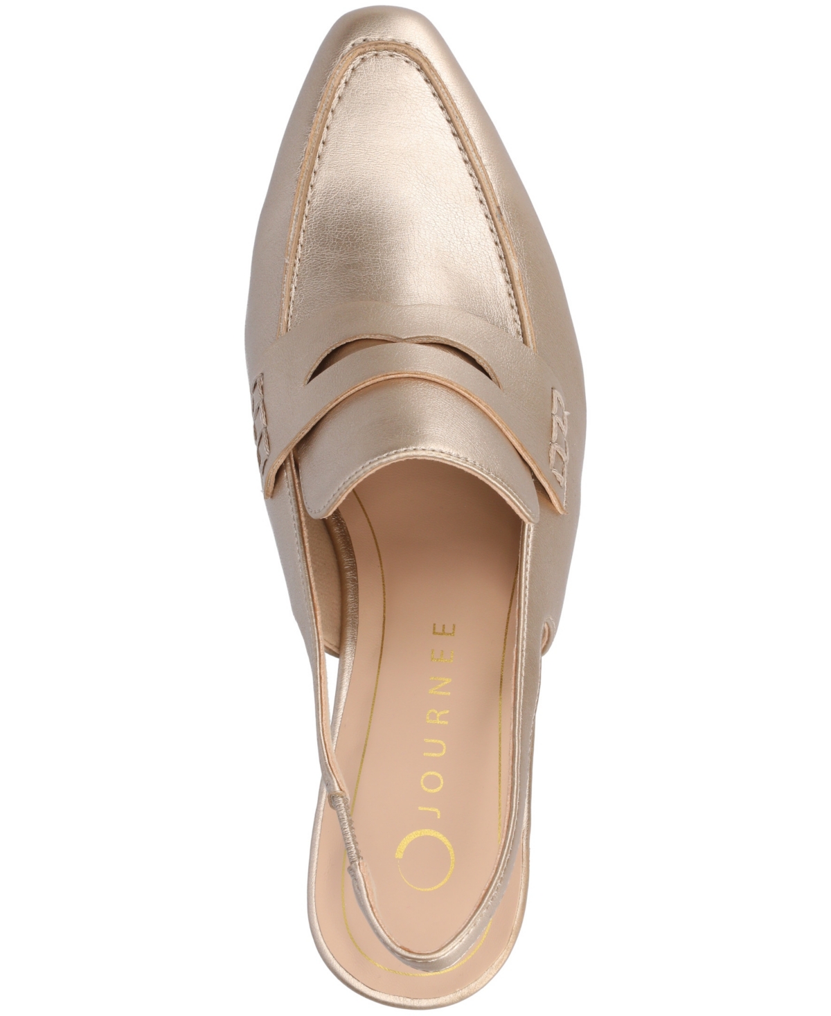 Journee Collection Women's Amory Tailored Kitten Heel Slingback Pumps In Champagne