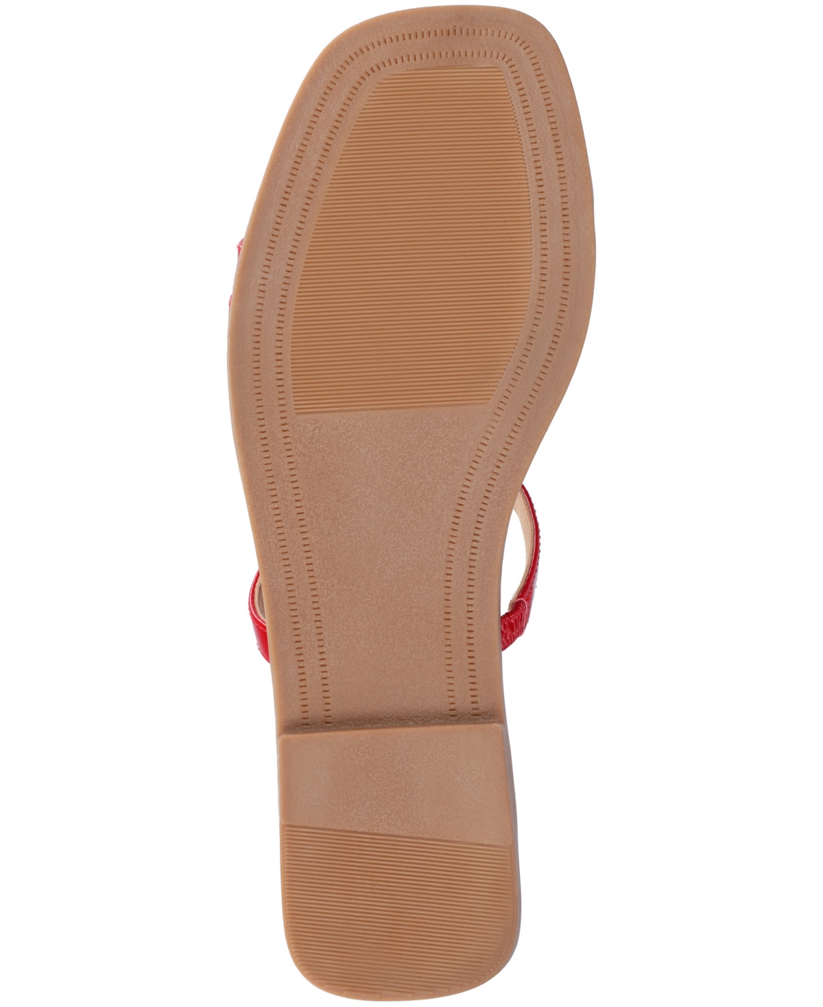 Shop Journee Collection Women's Brisa Multi Strap Slip On Flat Sandals In Patent,red