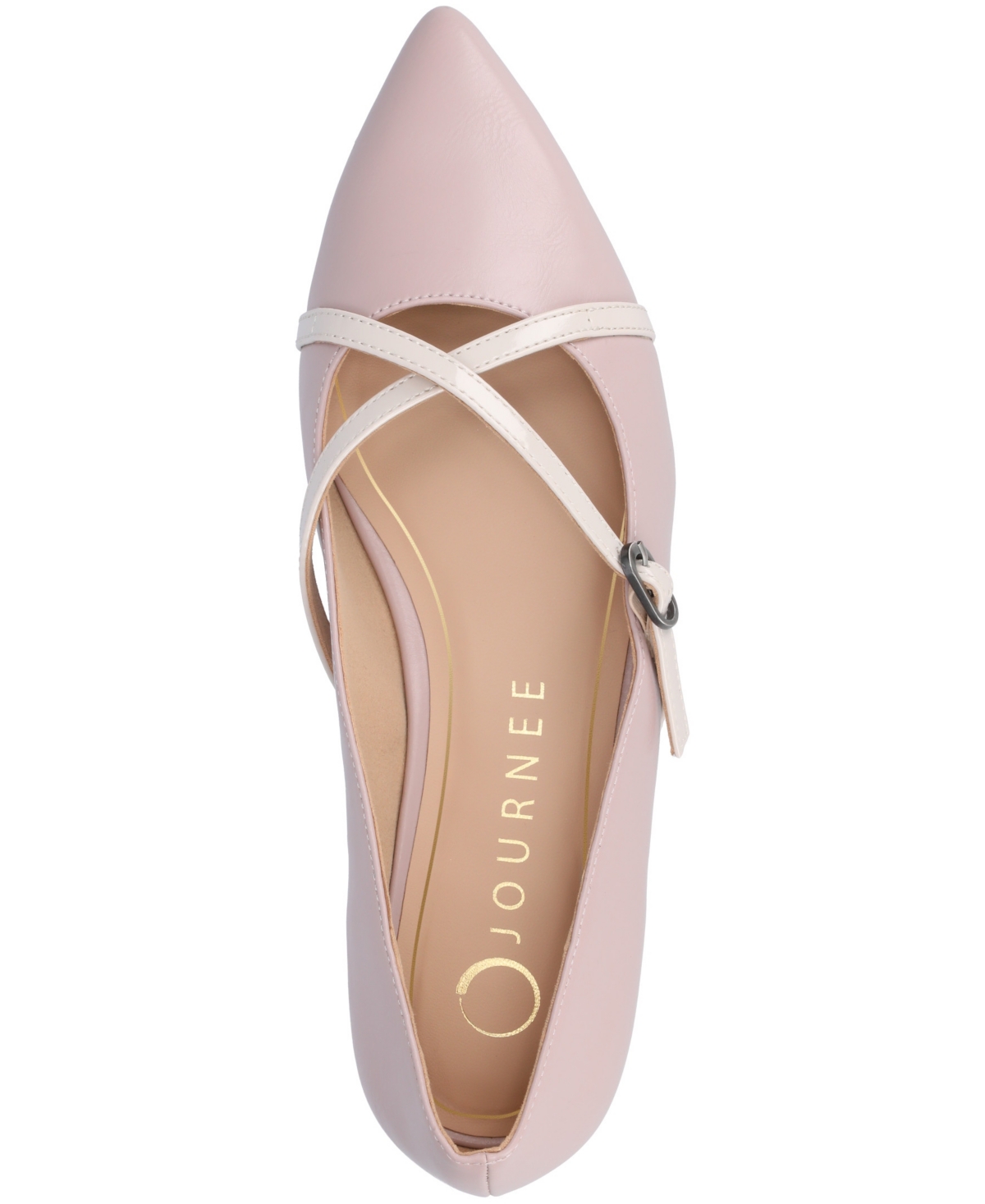 Journee Collection Women's Camby Crisscross Strap Pointed Toe Flats In Lilac