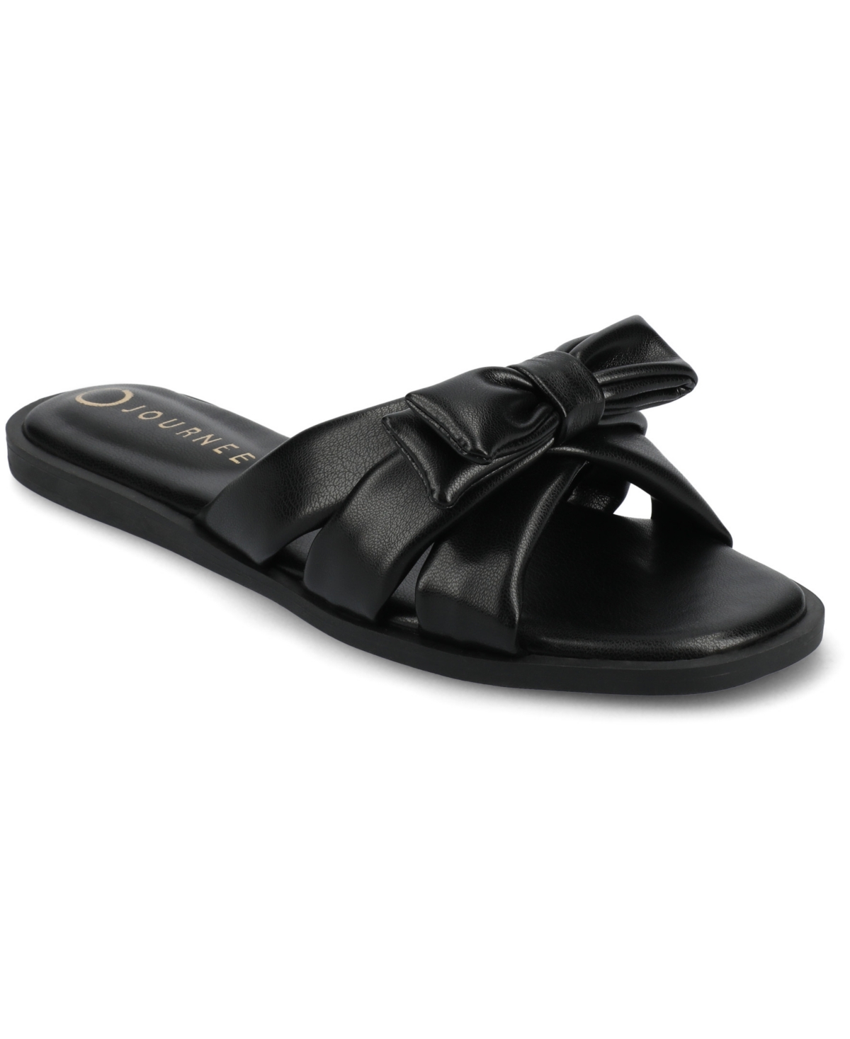 Journee Collection Prylin Bow Slide Sandal In Black