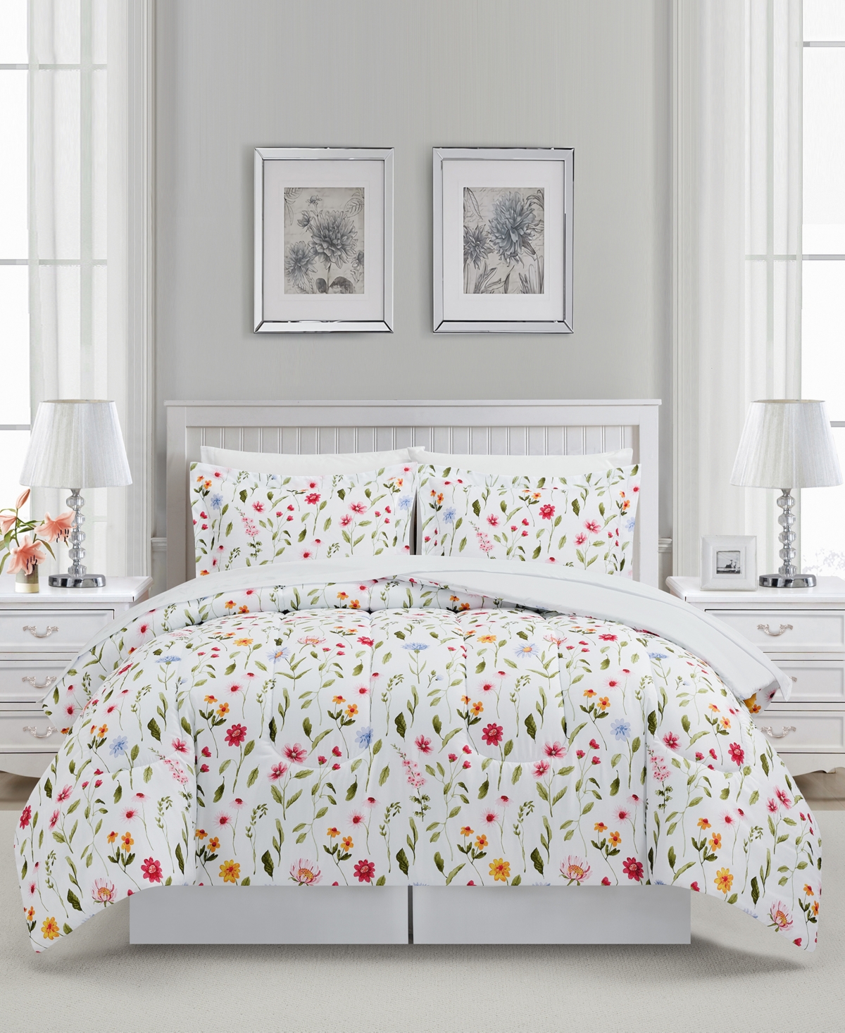 Sunham Natalie Floral 8-pc. Comforter Sets, Exclusively At Macy's In White