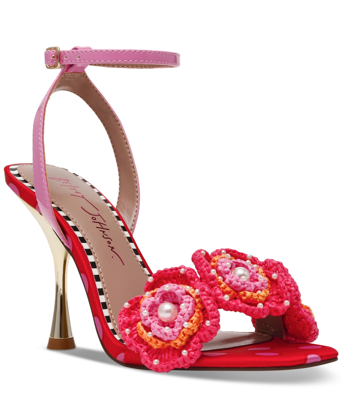BETSEY JOHNSON WOMEN'S AINSLEYY MACRAME DRESS SANDALS 