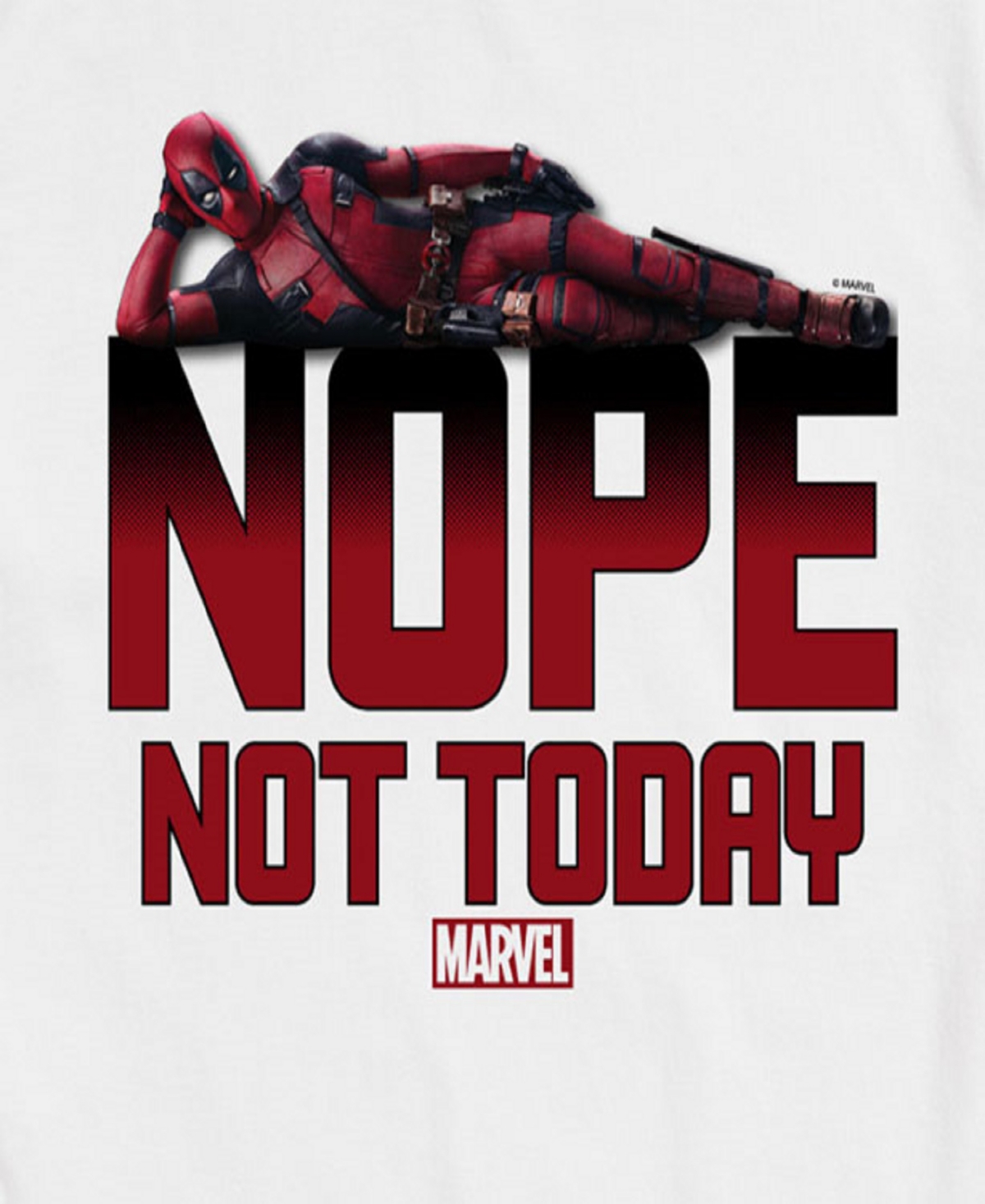 Airwaves Men's Deadpool Nope Not Today Short Sleeve T-shirt In White