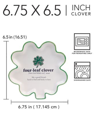 St. Patrick's Day Shamrock Tidbit Plates, Set of 4