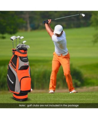 10.5 Inch Golf Cart Bag with 14 Way Dividers and 7 Zippered Pockets